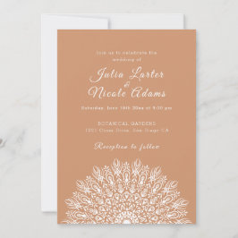 Soft Feather Dry Pampas Grass Mandala Wedding Einladung