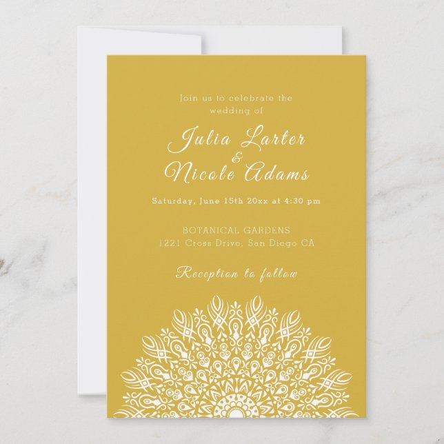 Soft Feather Dry Pampas Grass Mandala Wedding Einladung (Vorderseite)
