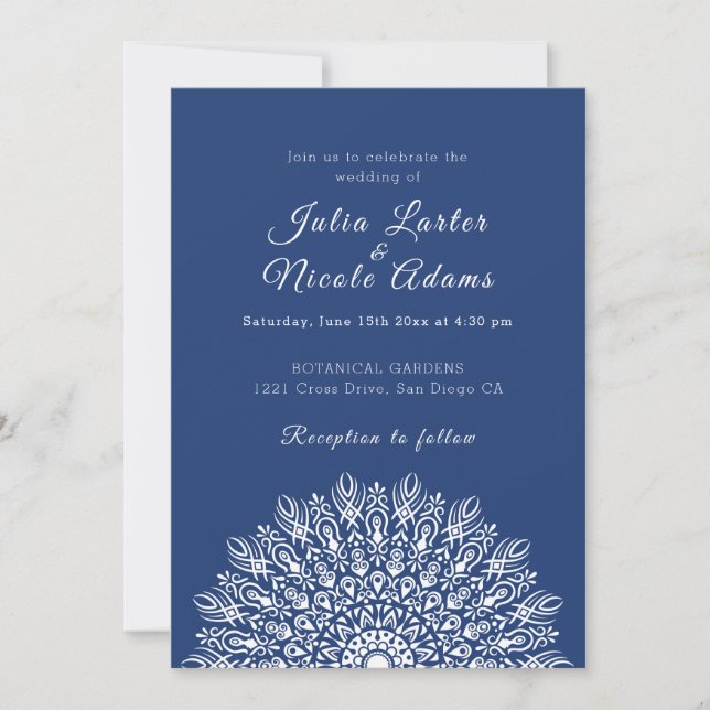 Soft Feather Dry Pampas Grass Mandala Wedding Einladung (Vorderseite)