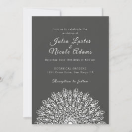 Soft Feather Dry Pampas Grass Mandala Wedding Einladung