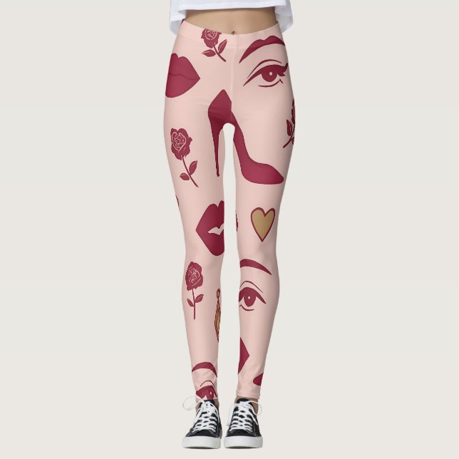 Soft Femme Power – Bold Chic Pattern for Stylish G Leggings (Vorderseite)