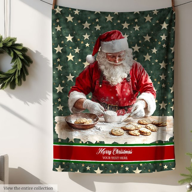 Soft festes Decken mit Retro Santa Print (Soft Festive Blanket with Retro Santa Print)