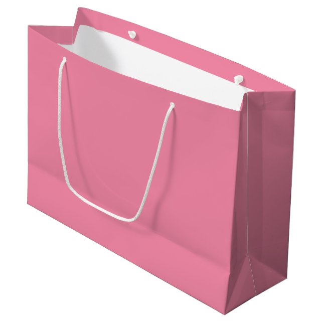 Soft Flamingo Pink Große Geschenktasche Geschenktüte (Vorderseite Schrägansicht)