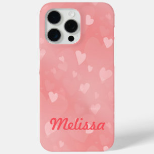 Soft Floating Pink Hearts Custom Case-Mate iPhone Hülle