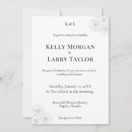 Soft Floral Elegance Minimalist Wedding Invitation Einladung