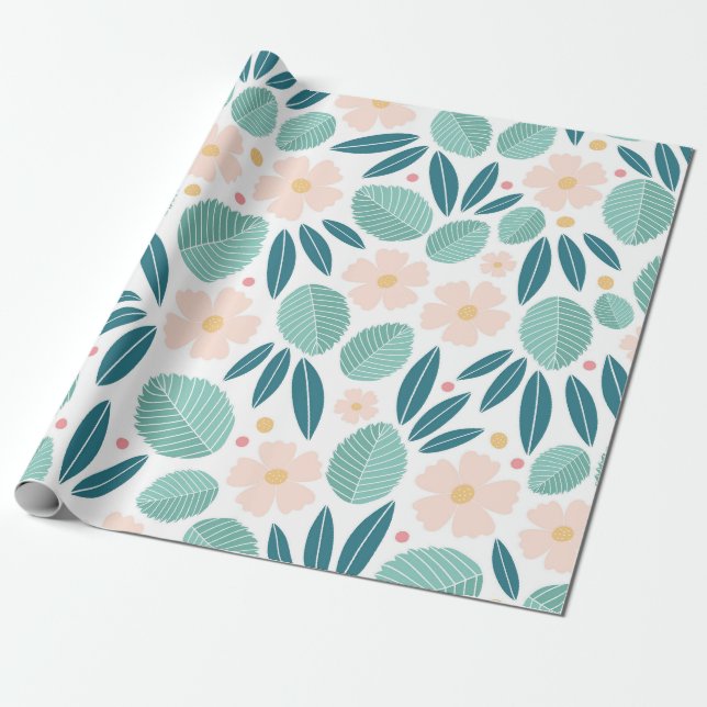 Soft Floral Elegante Geschenkpapier (Ungerollt)