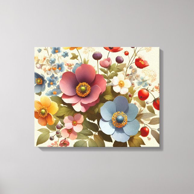 Soft Floral Elegante Leinwanddruck (Vorderseite)
