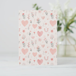 Soft Floral Heart Invitation in Neutral Pink Tones Einladung