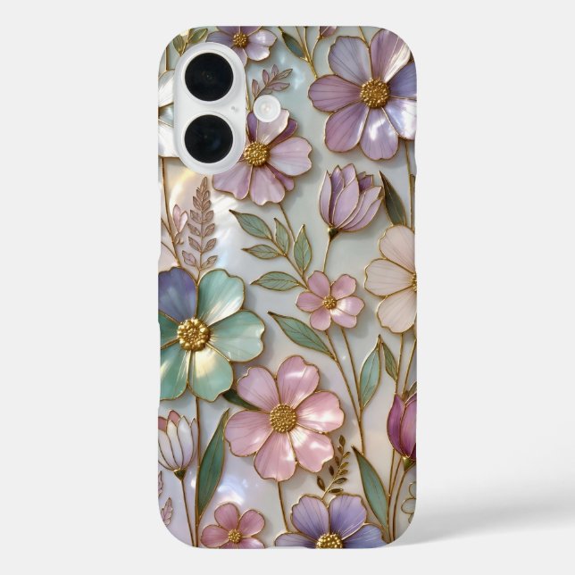 Soft Floral iPhone Case Pastel Flower Design (Rückseite)