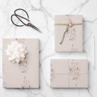 Soft Floral Watercolor Design – Elegant Light Pink Geschenkpapier Set