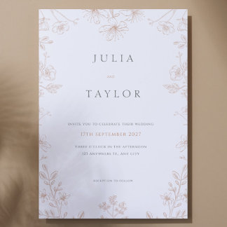 Soft Floral Wedding Invitation – Elegant Colorful  Einladung