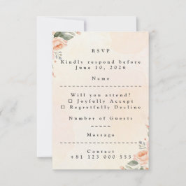 Soft Floral Wedding RSVP Card Elegant Response Karte