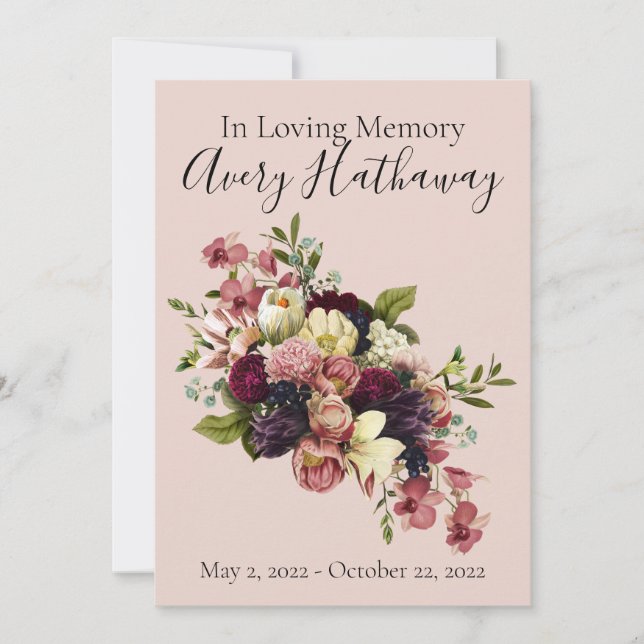 Soft Florals Custom Funerary Memorial Programm (Vorderseite)