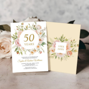 Soft Flowers Einladung zum 50. Hochzeitstag