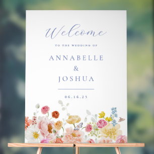 Soft Garden Florals Wedding Acrylschild