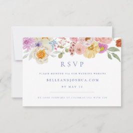 Soft Garden Florals Wedding RSVP Einladung