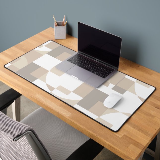 Soft Geometric Blocks – Calm Neutral Abstract Work Schreibtischunterlage (Büro 2)