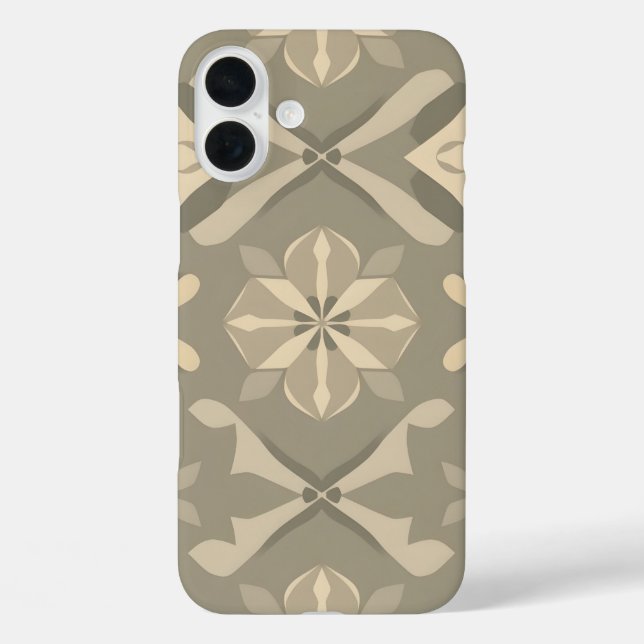 Soft Geometric iPhone16 Case - Nahtloses Muster De (Rückseite)