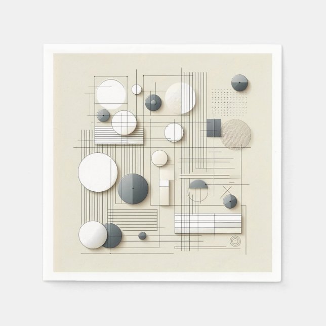 Soft Geometric Linework Serviette (Vorderseite)