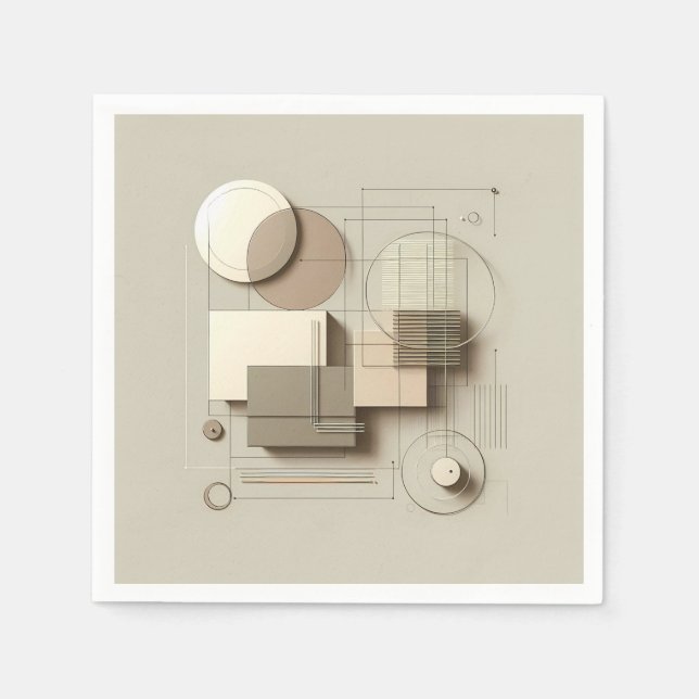 Soft Geometric Linework  Serviette (Vorderseite)