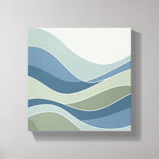 Soft Geometric Waves Minimalistisch Boho Leinwand  (Vorderseite)