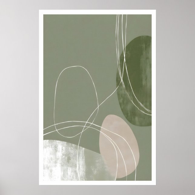Soft Geometry Print Abstract Line Art (Modern Poster (Vorne)