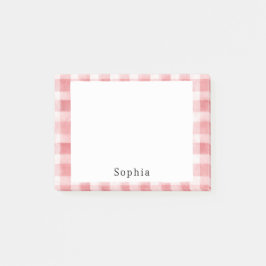 Soft Girly Pink White Plaid Stripes Post-it Klebezettel