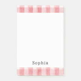 Soft Girly Pink White Plaid Stripes Post-it Klebezettel