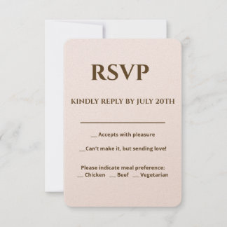 Soft Glam RSVP-Karte | Champagne Blush Wedding Anz RSVP Karte