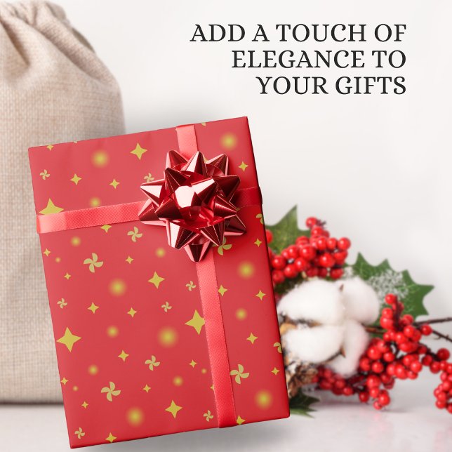 Soft Glow Golden Stars & Floral Petals Pattern Geschenkpapier (Von Creator hochgeladen)