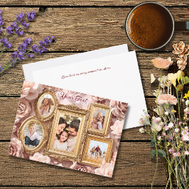 Soft Gold Baroque Floral Memory Frames Gallery Feiertagskarte