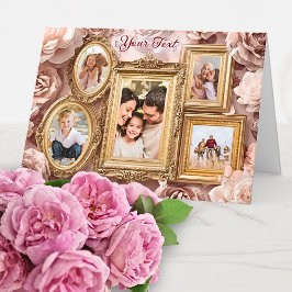 Soft Gold Baroque Floral Memory Frames Gallery Feiertagskarte