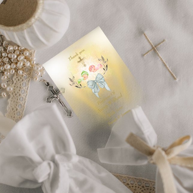 Soft gold cross Baptisan Einladung (Von Creator hochgeladen)