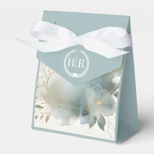 Soft Golden Dusty Blue Romance Wedding Geschenkschachtel