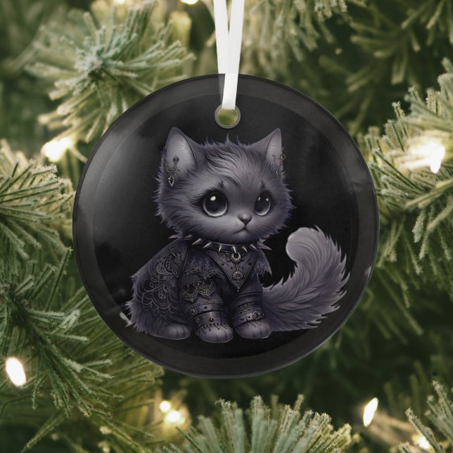 Soft Goth Kitten Ornament Aus Glas (InSitu)