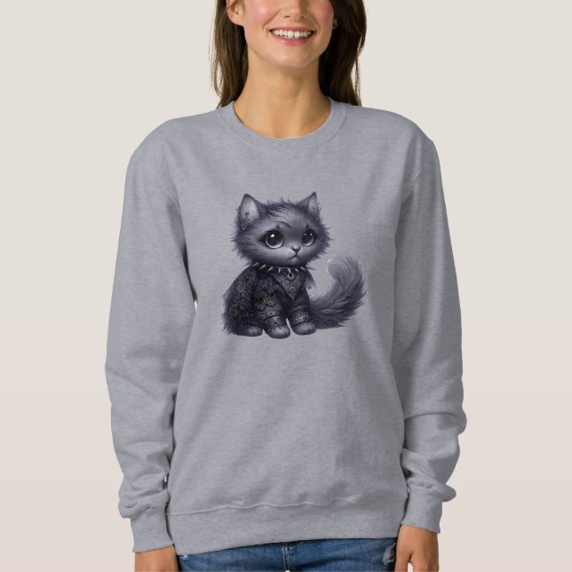 Soft Goth Kitten Sweatshirt (Vorderseite)