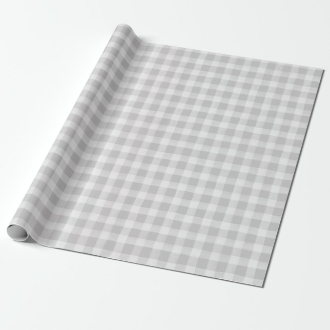 Soft Grau White English Country Karo Karierte Gesc Geschenkpapier (Ungerollt)