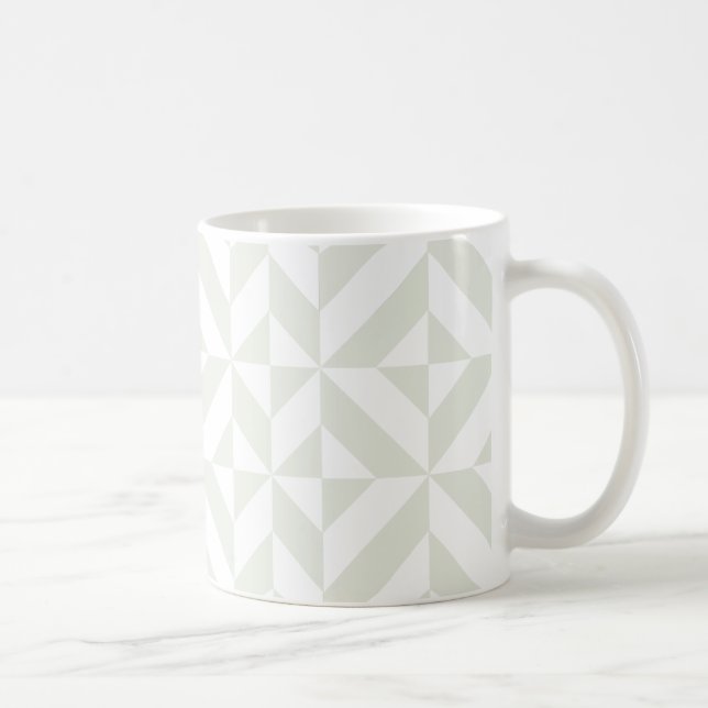 Soft Gray Geometric Art Deco Kaffeetasse (Rechts)