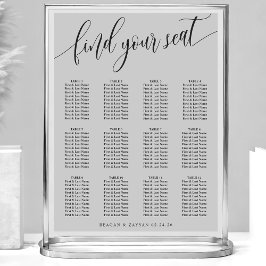 Soft Gray Simple Wedding Chart Poster