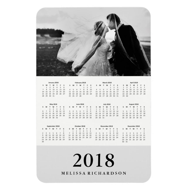 Soft Gray Stripe | Eleganter Foto-Kalender 2018 Magnet (Vertikal)