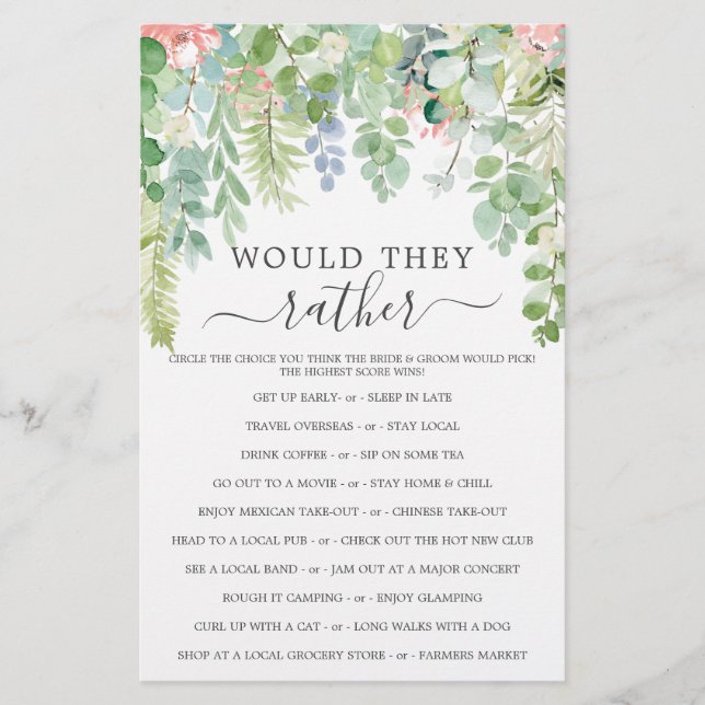 Soft Green Double Side Brautparty Games (Vorderseite)