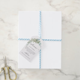 Soft Green Eucalyptus Watercolor Rustic Wedding Geschenkanhänger