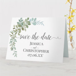 Soft Green Eucalyptus Watercolor Rustic Wedding Karte