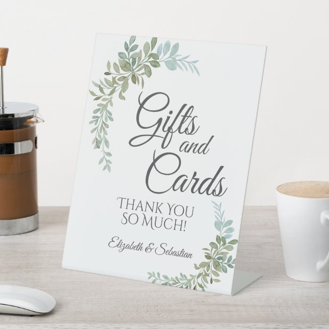 Soft Green Eucalyptus Watercolor Rustic Wedding Sockelschild (In SItu)