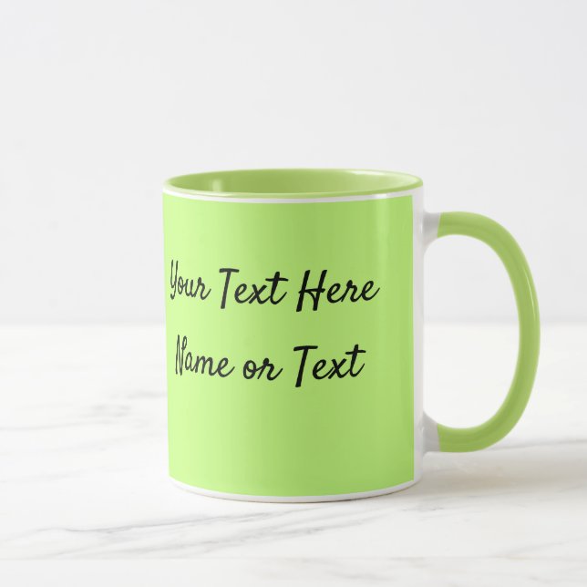 Soft Green Personalize Message Coffee Cup Geschenk Tasse (Rechts)