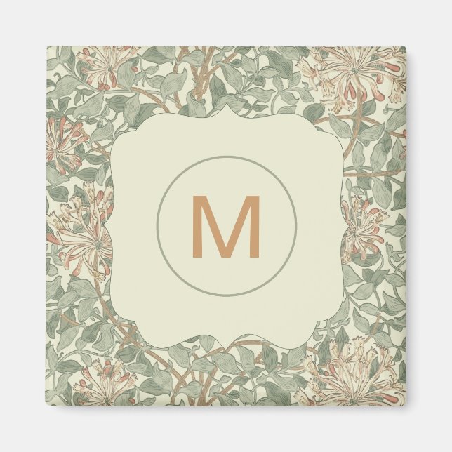 Soft Green Vintag William Morris Honeysuckle Magnet (Vorne)