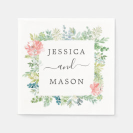 Soft Greenerity Wedding Cocktail Napkin Serviette