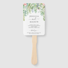 Soft Greenerity Wedding Fan Programm Fächer