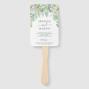 Soft Greenerity Wedding Fan Programm Fächer