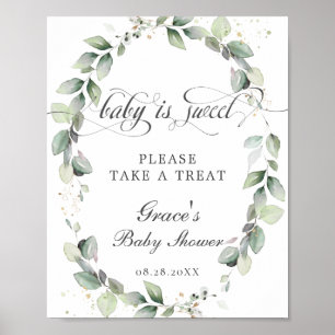 Soft Greenery Baby ist süß, nimm ein Geschenk Schi Poster